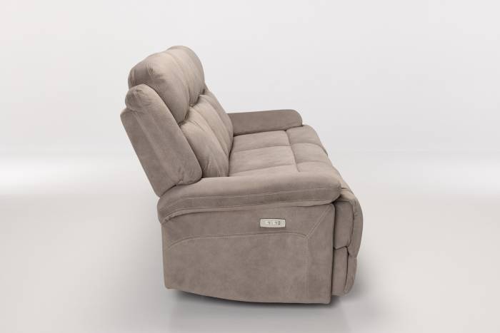 Sanford Modern 3 Seater Electric Recliner Sofa - Mink Textured Velvet