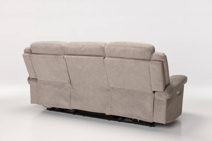 Sanford Modern 3 Seater Electric Recliner Sofa - Mink Textured Velvet