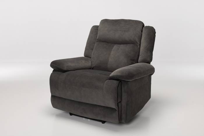 Sanford Modern Electric Recliner Armchair - Grey Textured Velvet