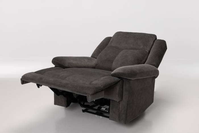 Sanford Modern Electric Recliner Armchair - Grey Textured Velvet