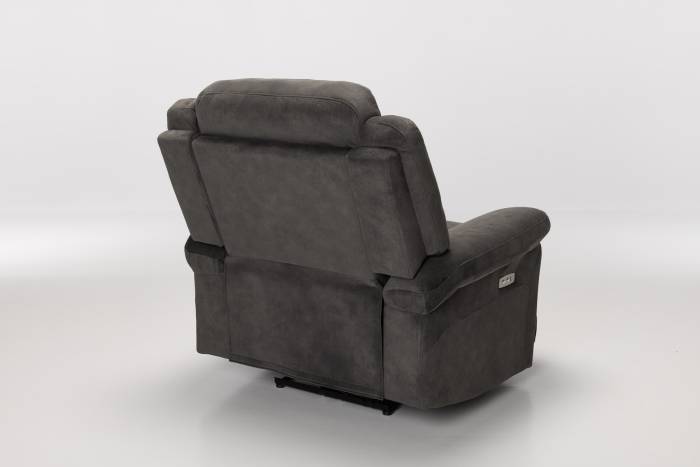 Sanford Modern Electric Recliner Armchair - Grey Textured Velvet