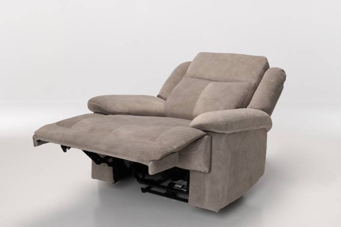 Sanford Modern Electric Recliner Armchair - Mink Textured Velvet