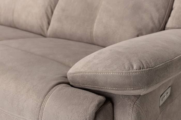 Sanford Modern Electric Recliner Sofa - Mink Textured Velvet