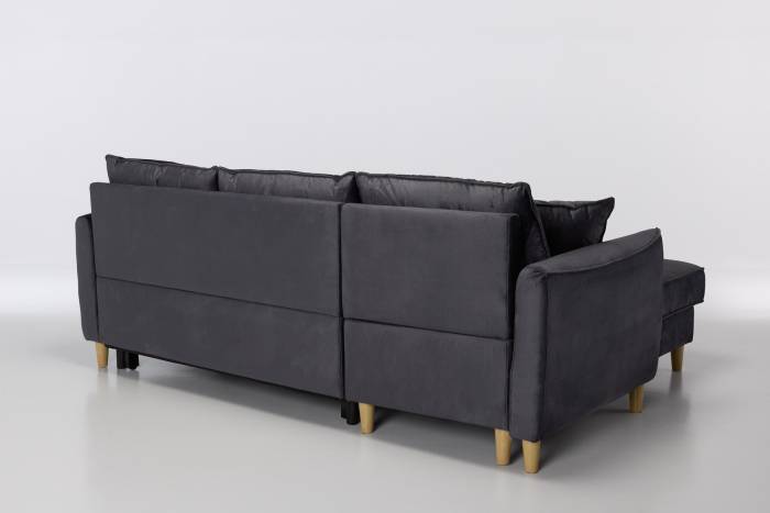 Sonoma Left Hand Corner Chaise Sofa Bed With Storage - Graphite Velvet