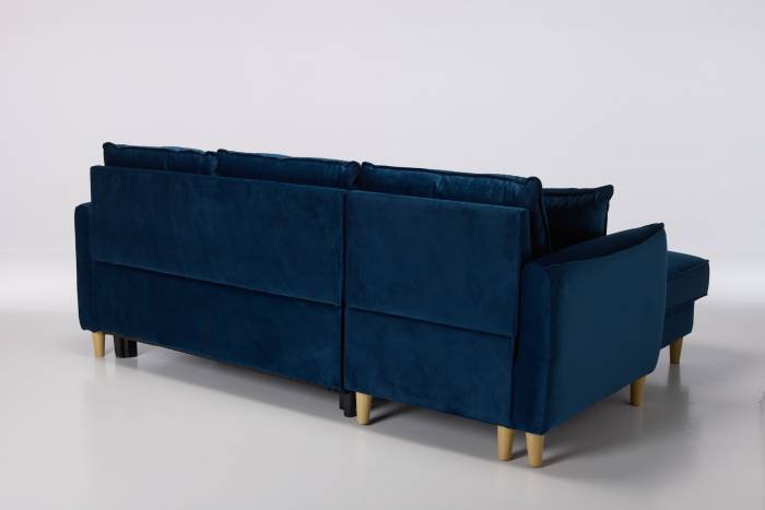 Sonoma Left Hand Corner Chaise Sofa Bed With Storage - Midnight Blue Velvet