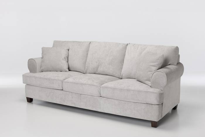 Windsor Deluxe Modern 3 Seater Sofa - Light Grey Linen