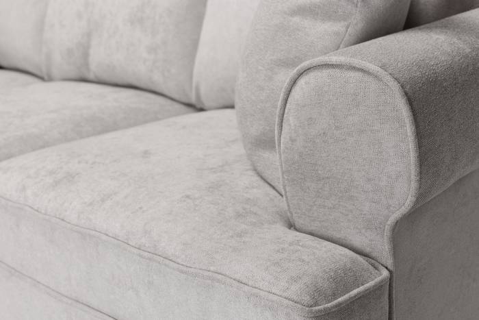 Windsor Deluxe Modern 3 Seater Sofa - Light Grey Linen