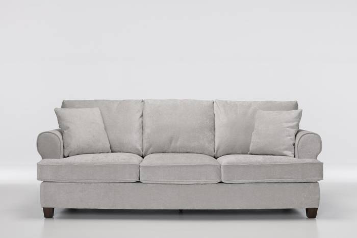 Windsor Deluxe Modern 3 Seater Sofa - Light Grey Linen