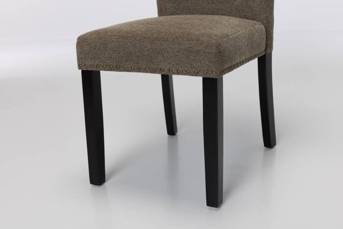 Cabrini Upholstered Dining Chairs with Black Legs - Brown Linen