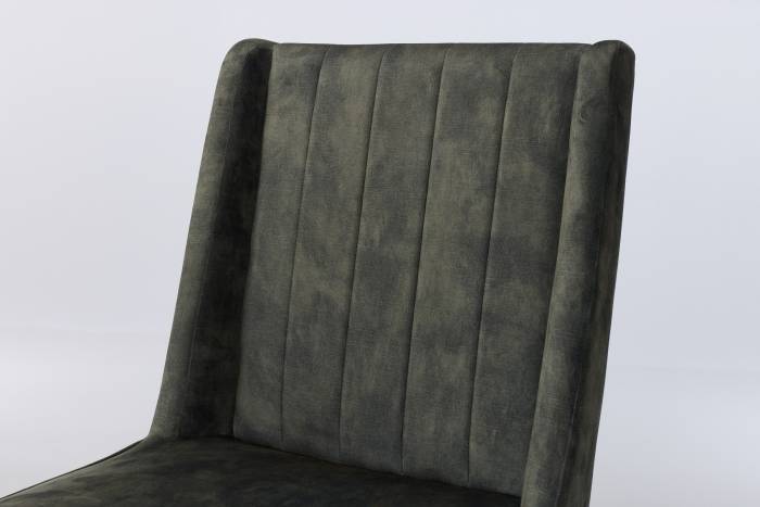 Lulu Dining Chairs with Dark Wood Legs - Antique Green Mottled Velvet