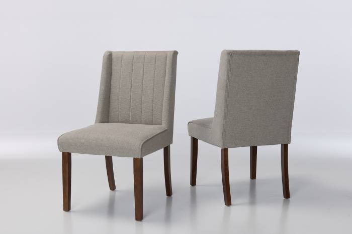 Lulu Dining Chairs with Dark Wood Legs - Grey Linen