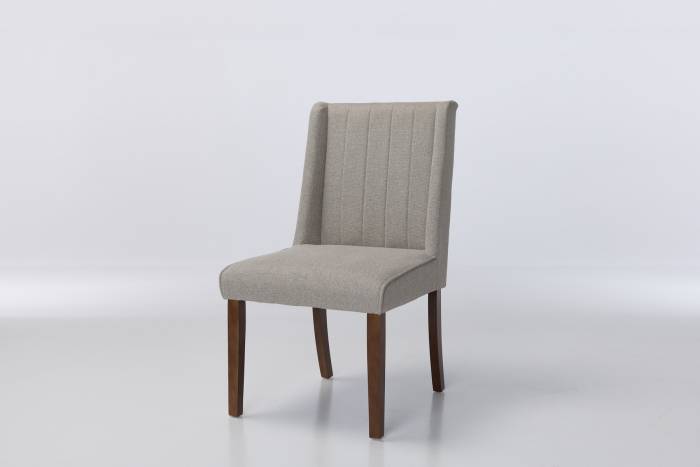 Lulu Dining Chairs with Dark Wood Legs - Grey Linen