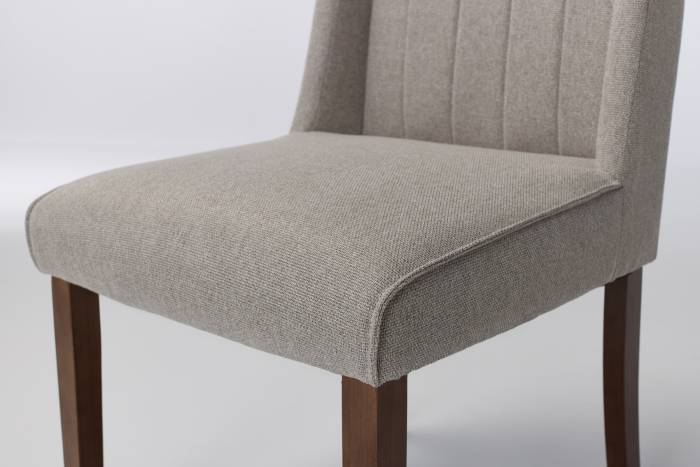 Lulu Dining Chairs with Dark Wood Legs - Grey Linen