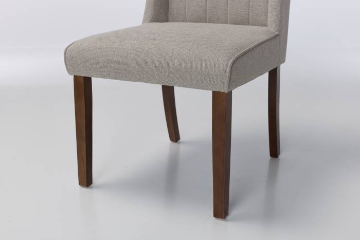 Lulu Dining Chairs with Dark Wood Legs - Grey Linen