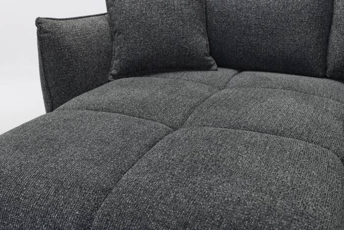 Manhattan LHF Reversible Corner Chaise Sofa Bed - Dark Grey Chenille Fabric