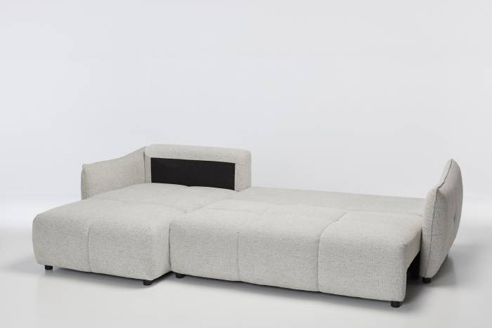 Manhattan LHF Reversible Corner Chaise Sofa Bed - Light Grey Chenille Fabric