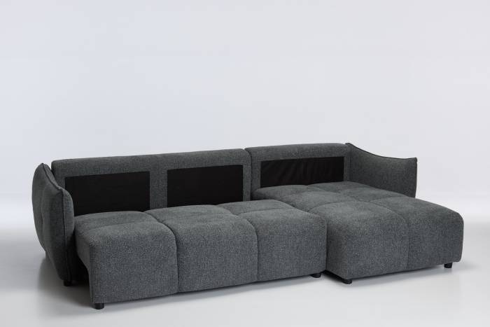 Manhattan RHF Reversible Corner Chaise Sofa Bed - Dark Grey Chenille Fabric