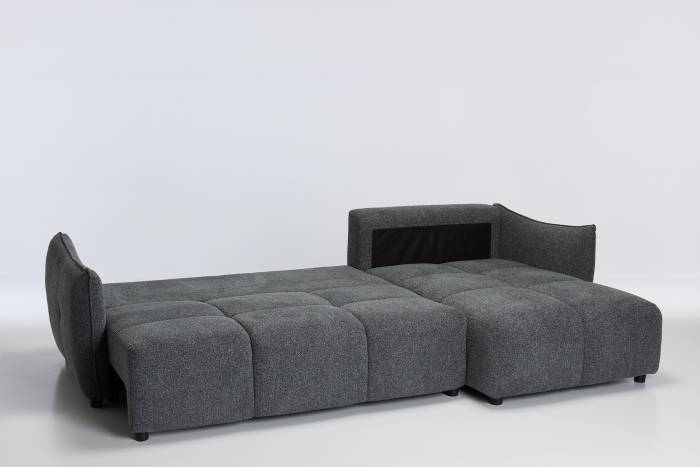 Manhattan RHF Reversible Corner Chaise Sofa Bed - Dark Grey Chenille Fabric