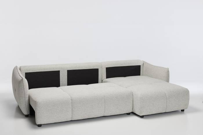 Manhattan RHF Reversible Corner Chaise Sofa Bed - Light Grey Chenille Fabric