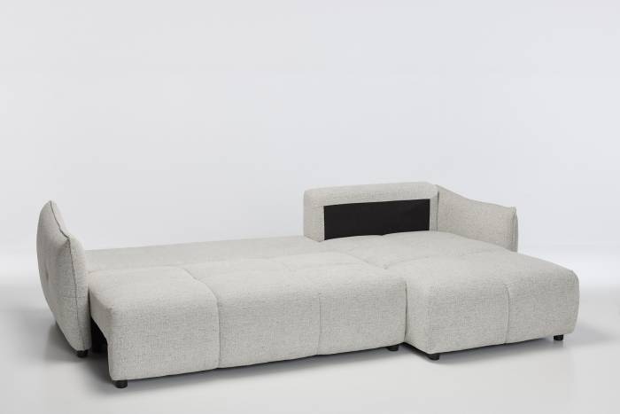 Manhattan RHF Reversible Corner Chaise Sofa Bed - Light Grey Chenille Fabric