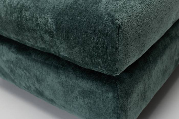 Marley Modern Footstool - Premium Green Shimmer Fabric