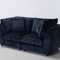Marley Modern 2.5 Seater Sofa - Premium Blue Shimmer Fabric