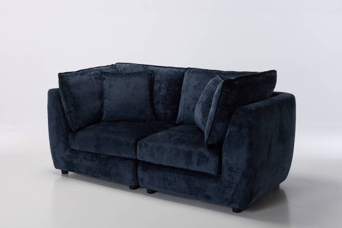 Marley Modern 2.5 Seater Sofa - Premium Blue Shimmer Fabric