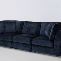 Marley Modular 4 Seater Sofa - Premium Blue Shimmer Fabric