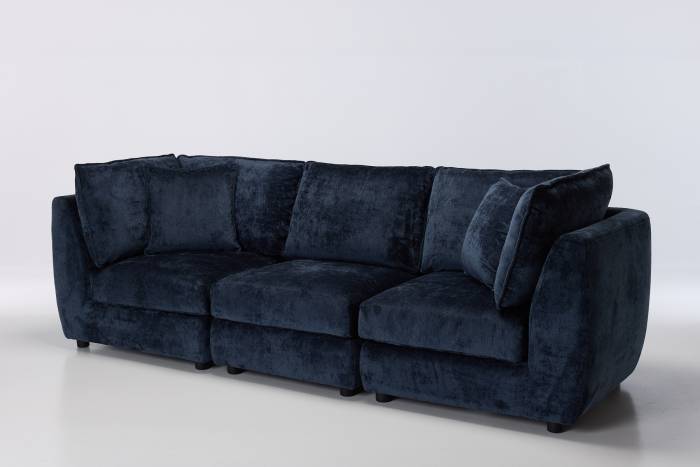 Marley Modular 4 Seater Sofa - Premium Blue Shimmer Fabric