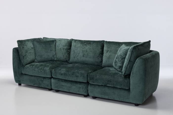 Marley Modular 4 Seater Sofa - Premium Green Shimmer Fabric