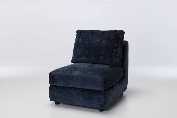 Marley Modular Sofa Armless Seat Piece - Premium Blue Shimmer Fabric