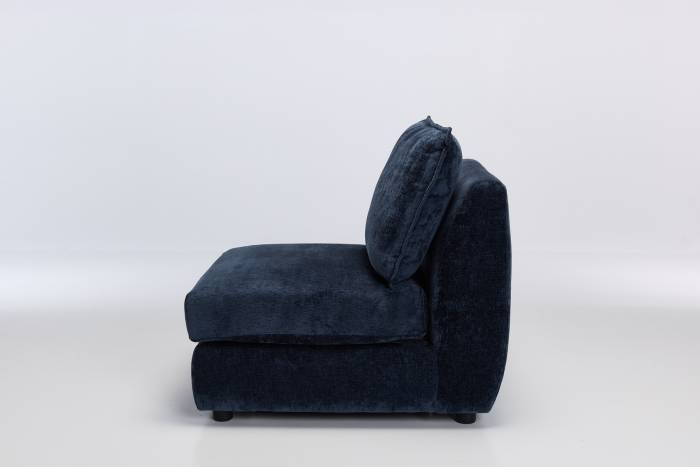 Marley Modular Sofa Armless Seat Piece - Premium Blue Shimmer Fabric