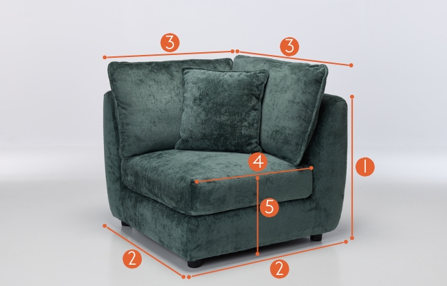 Marley Modular Sofa Corner Seat Piece measurements