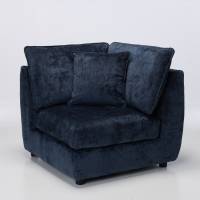 Marley Modular Sofa Corner Seat Piece - Premium Blue Shimmer Fabric