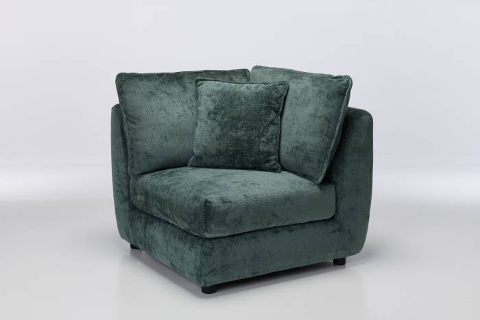 Marley Modular Sofa Corner Seat Piece - Premium Green Shimmer Fabric