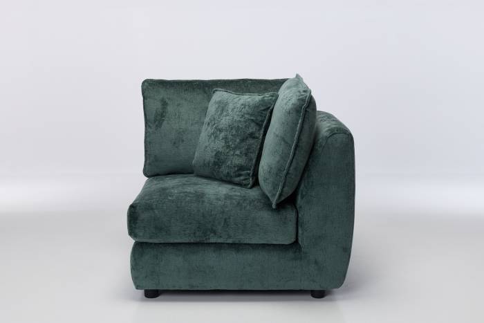 Marley Modular Sofa Corner Seat Piece - Premium Green Shimmer Fabric