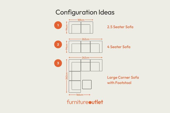 Marley Modular Sofa Range Configuration Ideas infographic