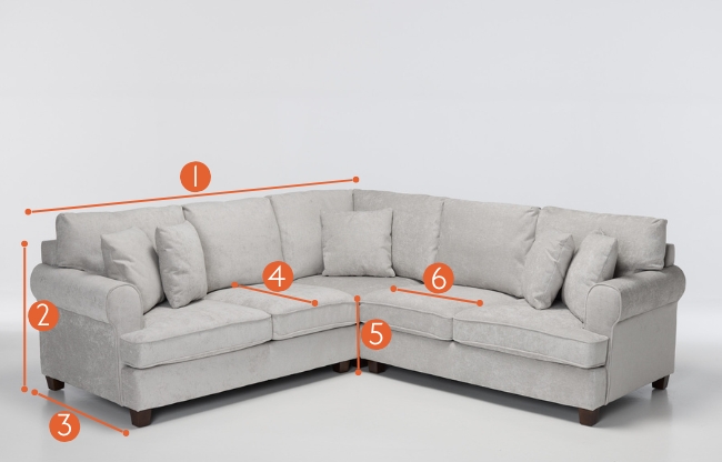 Windsor Modern Corner Sofa measurements