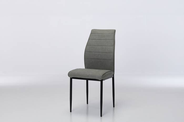 Juno Grey Faux Suede Dining Chairs with Black Legs