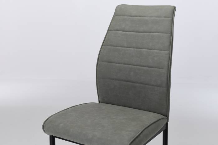 Juno Grey Faux Suede Dining Chairs with Black Legs