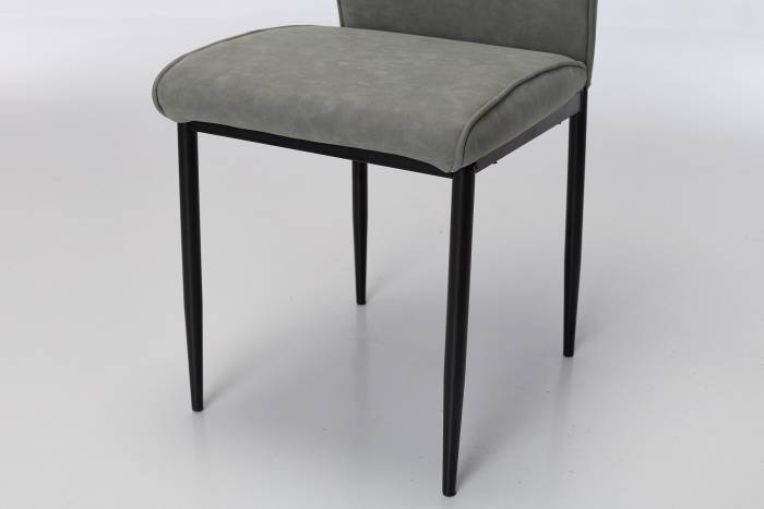 Juno Grey Faux Suede Dining Chairs with Black Legs