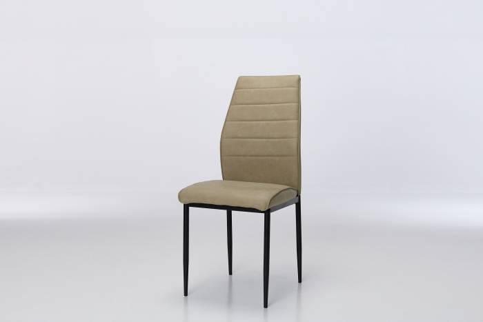 Juno Sandstone Faux Suede Dining Chairs with Black Legs