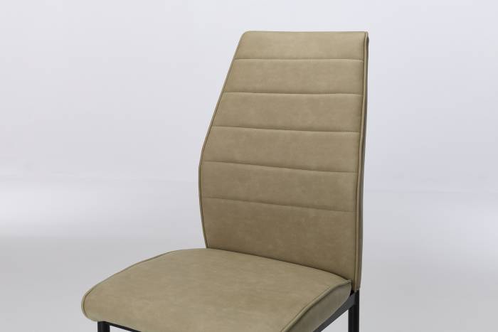 Juno Sandstone Faux Suede Dining Chairs with Black Legs