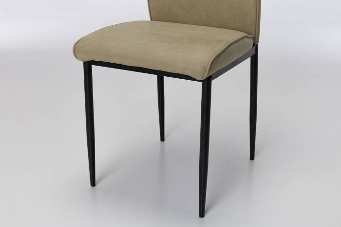 Juno Sandstone Faux Suede Dining Chairs with Black Legs