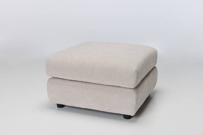 Marley Modern Footstool - Premium Seashell Fabric