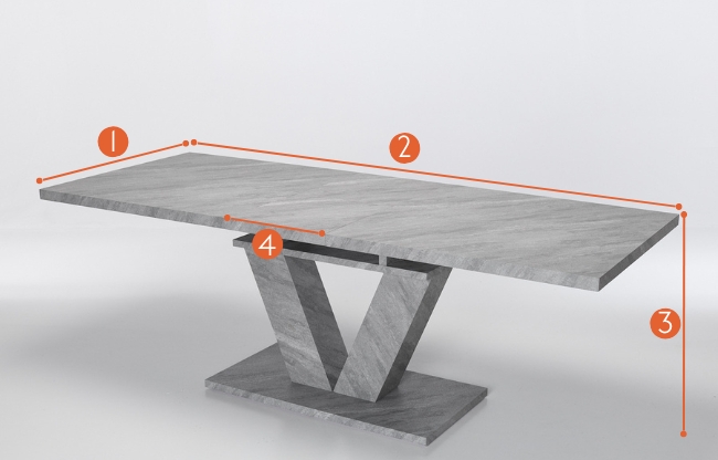 Remi Extendable Dining Table measurements