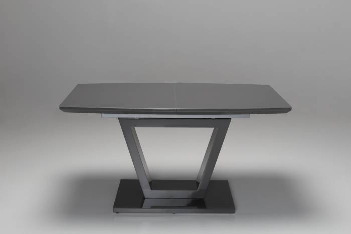 Vermont 1.4m to 1.8m Extendable Dining Table with Sculptural Base - Dark Grey Gloss