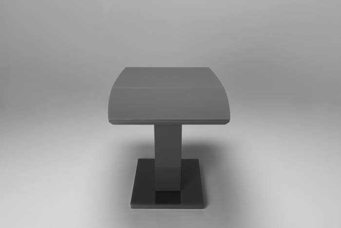 Vermont 1.4m to 1.8m Extendable Dining Table with Sculptural Base - Dark Grey Gloss