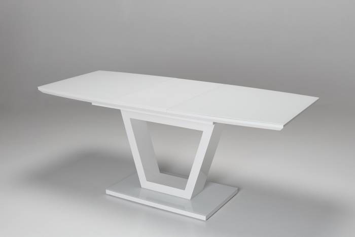 Vermont 1.4m to 1.8m Extendable Dining Table with Sculptural Base - White Gloss