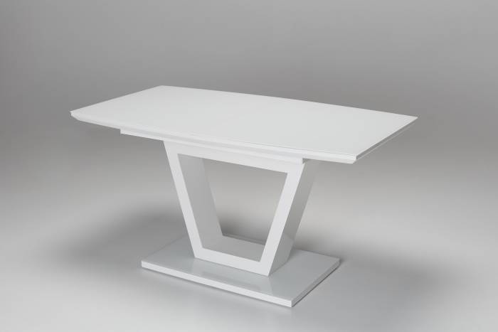 Vermont 1.4m to 1.8m Extendable Dining Table with Sculptural Base - White Gloss